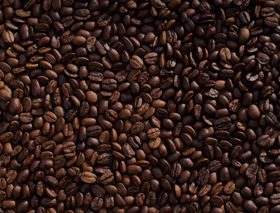 Close-up of roasted coffee beans